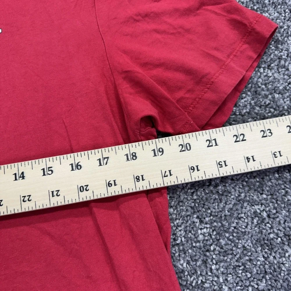 True Religion Shirt Mens Medium Red Buddha Guitar Graphic Tee Tagless Casual